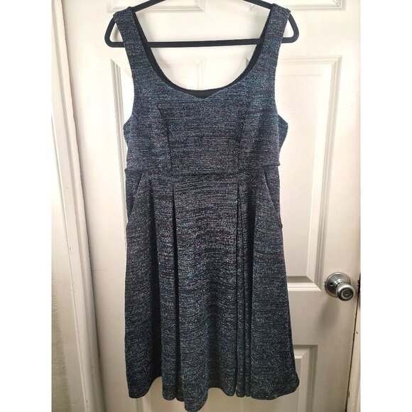 NEW Torrid Women's Sparkly Shimmers Knit Sleeveless A-Line Pleated Dress Size L - Picture 2 of 10